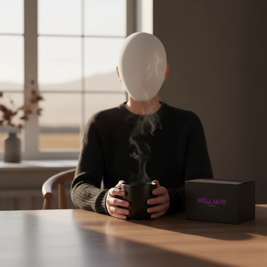 Tägliche Morgenroutine mit Wellaray Coffee - anonyme Person hält Kaffeetasse